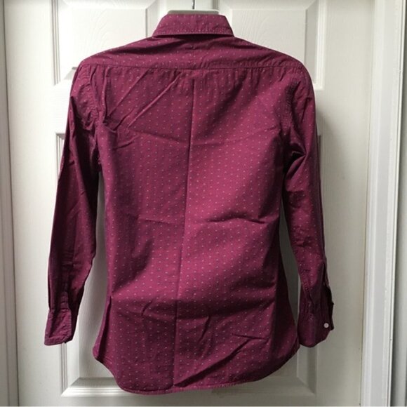 Spier & Mackay Burgundy Speckled Long Sleeve Button Down Shirt - Picture 4 of 6